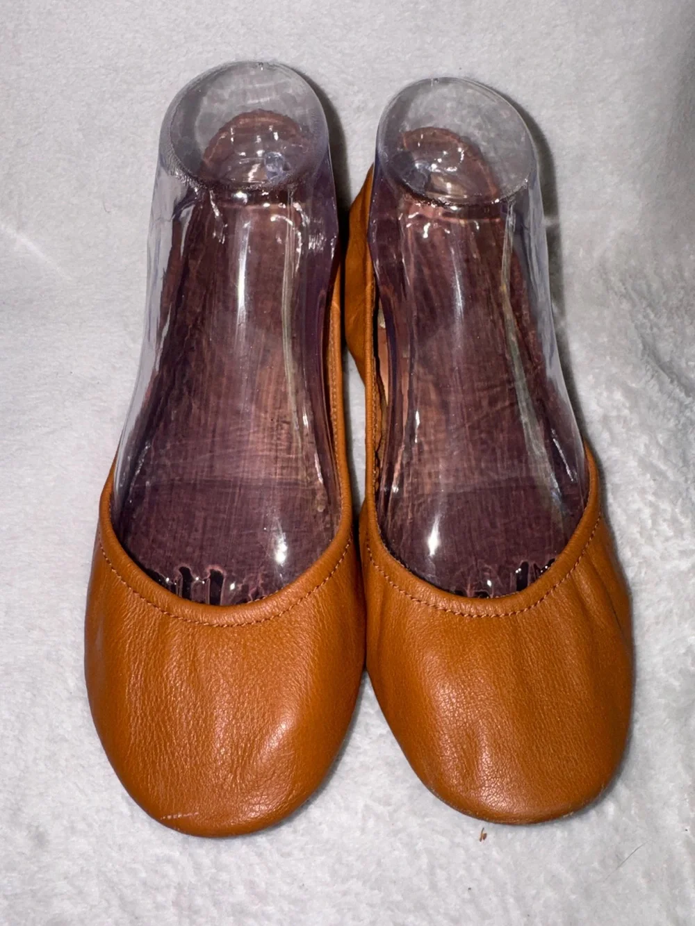 Classic Women's Tan Leather Ballet Flats - Comfortable Everyday Shoes